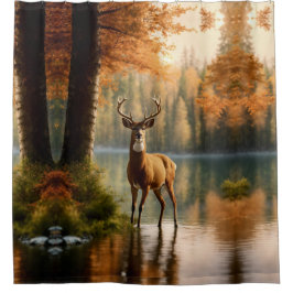 Cortina Para Box Incrível Buck de Doze Pontos nas Águas do outono