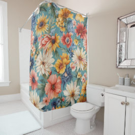 Cortina Para Box Incrível e elegante Flores de Verão