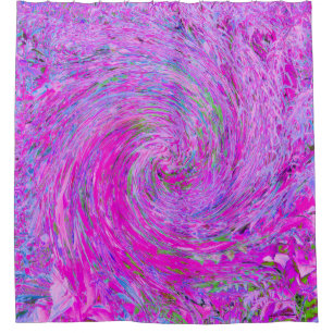 Cortina Para Box Incrível Onda de Folhagem Abstrata Rosa Quente