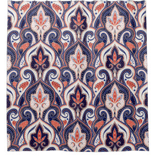 Cortina Para Box Indiano Paisley: Medalhão Floral Sem Selo.