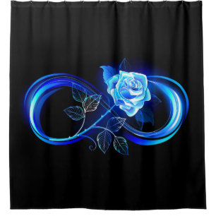 Cortina Para Box Infinito brilhante com rosa azul