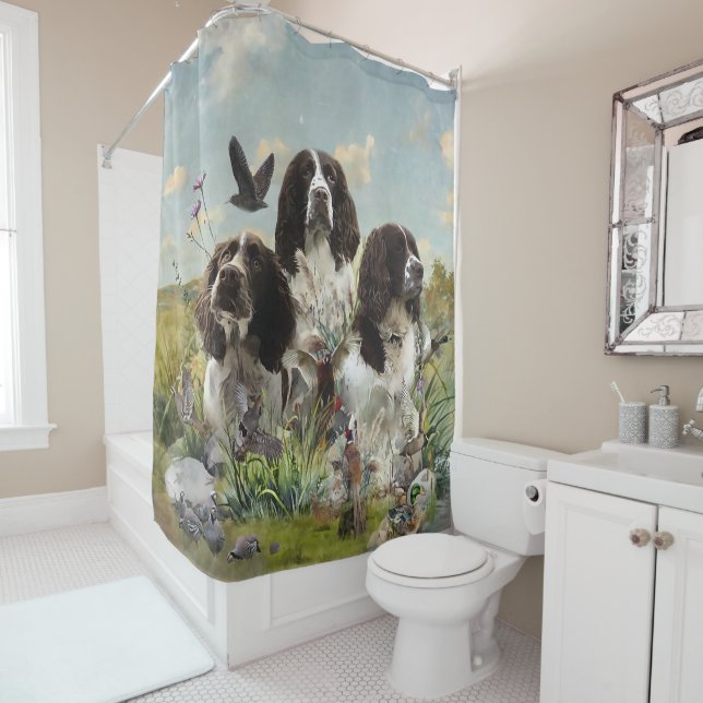 Cortina Para Box Inglês Springer Spaniels, Arte (In Situ)