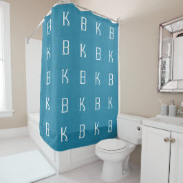 Cortina Para Box Iniciais de Tecidos Turquoise Denim Personalizadas