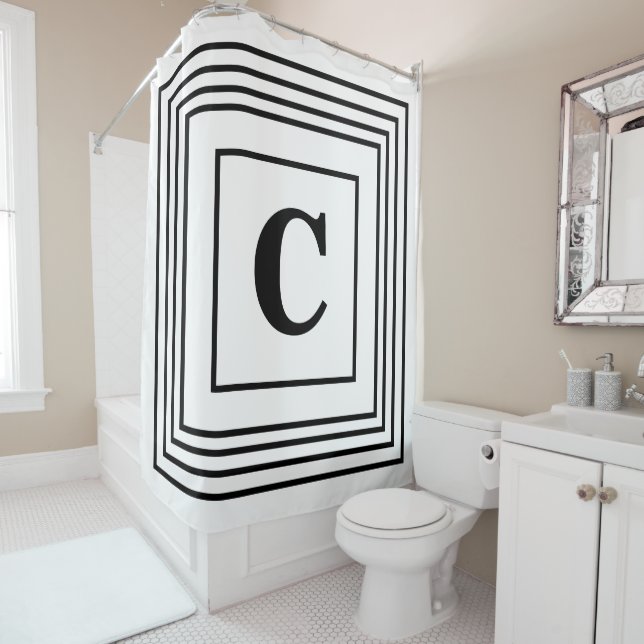 Cortina Para Box Iniciais do Monograma Nome Personalizado em Strike (In Situ)