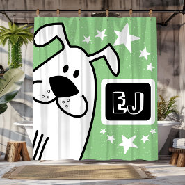 Cortina Para Box Iniciais personalizados, preto e branco