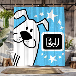 Cortina Para Box Iniciais personalizados, preto e branco