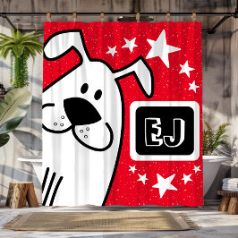 Cortina Para Box Iniciais personalizados, preto e branco