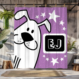 Cortina Para Box Iniciais personalizados, preto e branco