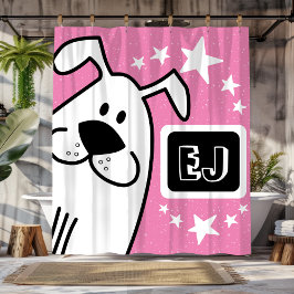 Cortina Para Box Iniciais personalizados, preto e branco