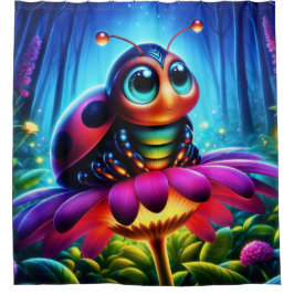 Cortina Para Box Inseto mágico numa floresta noturna luminosa