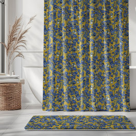Cortina Para Box Íris de Vincent Van Gogh em Azul Cobalto Mostarda