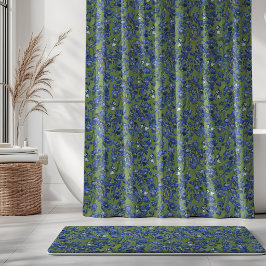 Cortina Para Box Íris de Vincent Van Gogh em Azul Cobalto Verde Sam