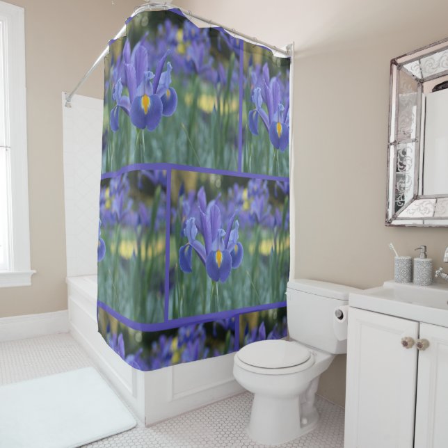 Cortina Para Box Iris Roxo Flor de Primavera Elegante (In Situ)