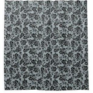 Cortina Para Box Iwalani Vintage Hawaiian Lilac Floral- Preto