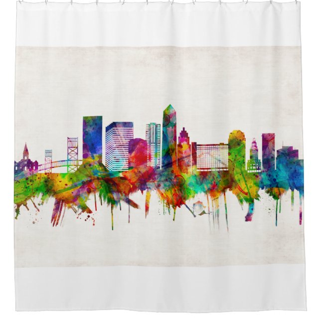 Cortina Para Box Jacksonville Florida Skyline (Frente)