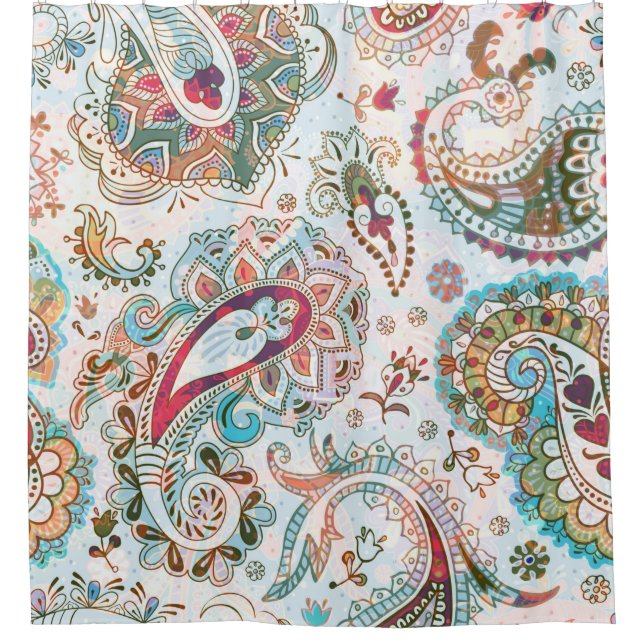 Cortina Para Box Jacobean seamless pattern. Flowers background, eth (Frente)