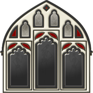 Cortina Para Box Janela Gótica com Skeletons e Bats em Preto