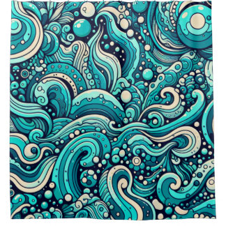 Cortina Para Box "Janela Ondas Whimsical"