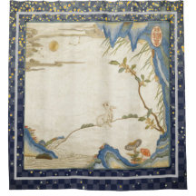 JAPONÊS BUNNY OLHANDO PARA A Cortina de Chá