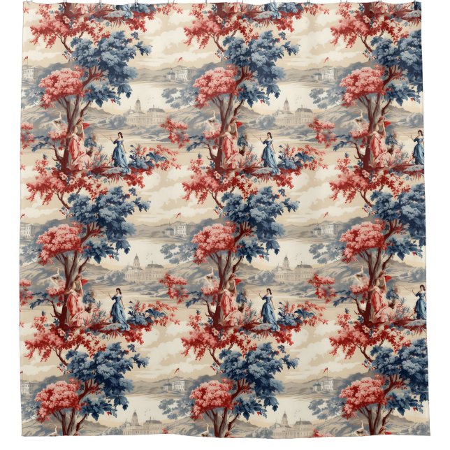 Cortina Para Box Jardim Americano Toile  (Frente)