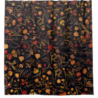 Cortina Para Box Jardim Floral da Meia-Noite Exótica