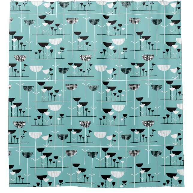 Cortina Para Box Jazz Moderno - Azul Claro 80C6C6 (Frente)