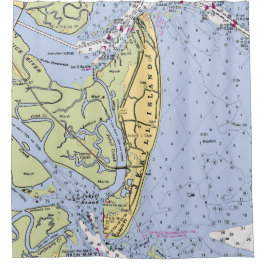 Cortina Para Box Jekyll Island Nautical Chart Shower Curtain