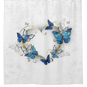 Cortina Para Box Jewelry Heart with Butterflies Morpho