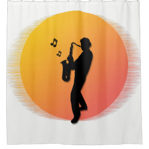 Cortina Para Box Jogador saxofone