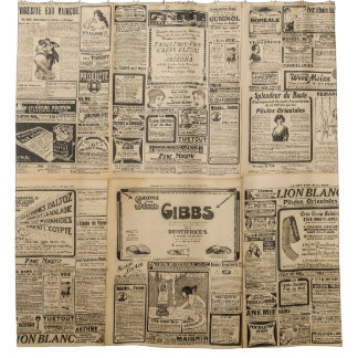 Cortina Para Box Jornal antigo: fundo de papel vintage.