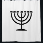 Cortina Para Box Judeu Menorah (Símbolo do Judaísmo)<br><div class="desc">Esta design apresenta uma ilustração de uma menorah, usada pelas pessoas judaicas para celebrar o feriado de oito dias de Chanucá. A menorah é um candelabro com nove ramificações que é iluminado durante Chanucá. Oito dos nove ramos seguram luzes (velas ou lâmpadas de óleo) que simbolizam as oito noites do...</div>