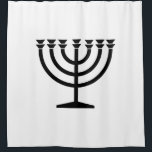 Cortina Para Box Judeu Menorah (Símbolo do Judaísmo)<br><div class="desc">Esta design apresenta uma ilustração de uma menorah, usada pelas pessoas judaicas para celebrar o feriado de oito dias de Chanucá. A menorah é um candelabro com nove ramificações que é iluminado durante Chanucá. Oito dos nove ramos seguram luzes (velas ou lâmpadas de óleo) que simbolizam as oito noites do...</div>