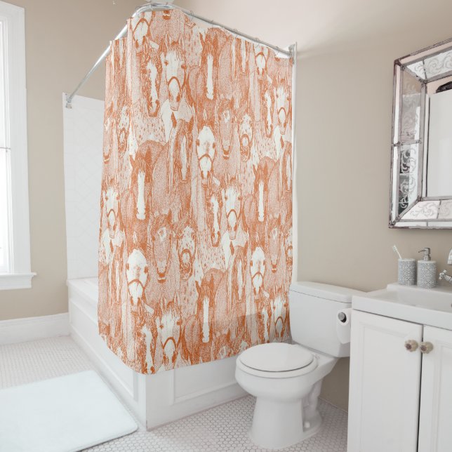 Cortina Para Box just horses orange half pearl (In Situ)