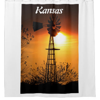 Cortina Para Box Kansas Windmill Sunset