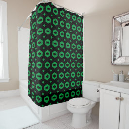 Cortina Para Box Kelly Verde e Preto: Geometriana 1