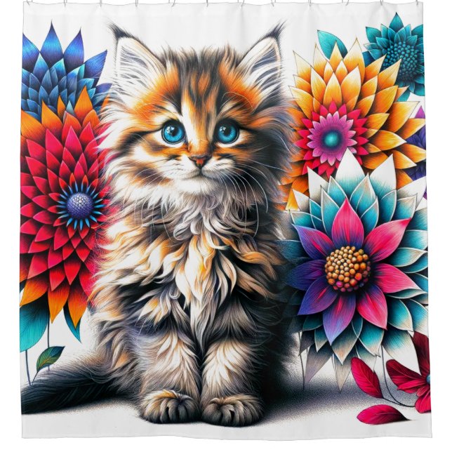 Cortina Para Box Kitten Art (Frente)