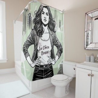 CORTINA PARA BOX "LA CHICA BRAVA" SHOWER CURTAIN - FIERCE W/TEE