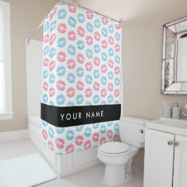 Cortina Para Box Lábios Rosa, Lábios Azuis, Beijo, Seu Nome, Person