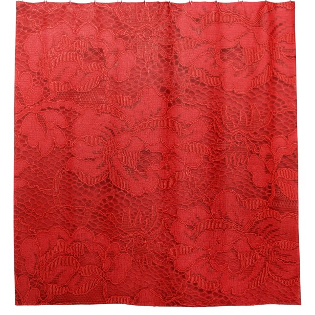 Cortina Para Box Lace vermelho elegante, textura perfeita (Frente)