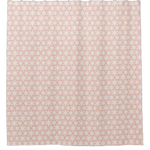 Cortina Para Box Laço antigo - branco e pêssego
