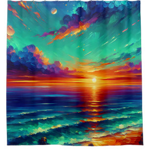 Cortina Para Box "Lado do Teal": "Luz do Sol do Oceano"