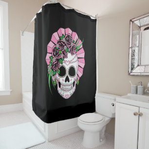 Cortina Para Box Lady Sugar Skull