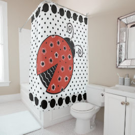 Cortina Para Box Ladybug e cortina de chá bolinhas