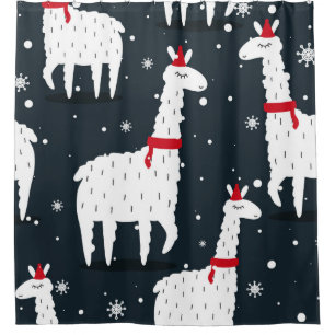Cortina Para Box Lamas, com o pano de fundo. Peça perfeita colorid