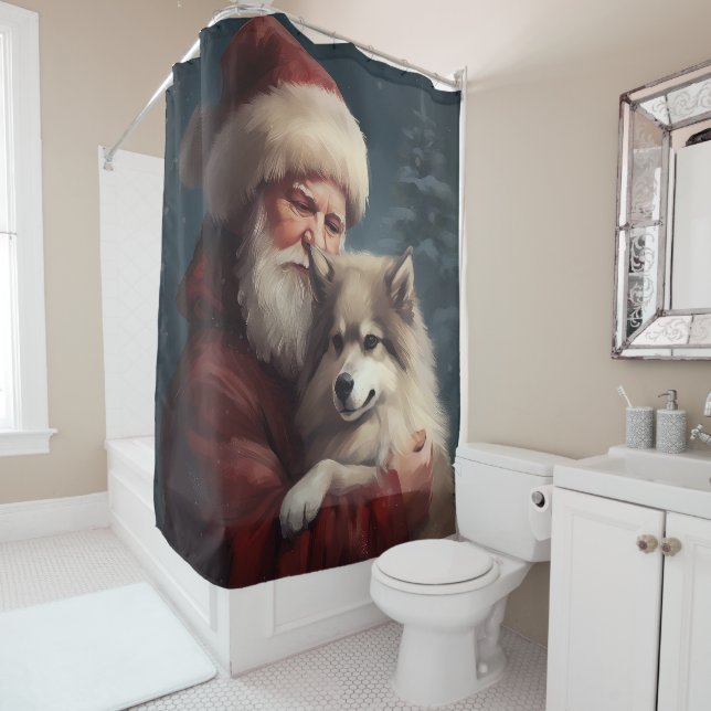 Cortina Para Box Lapphund Santa Claus Festivo (In Situ)