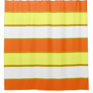 Cortina Para Box Laranja, Amarelo e White Stripes