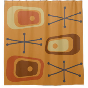 Cortina Para Box Laranja da Idade Atômica Retroativa