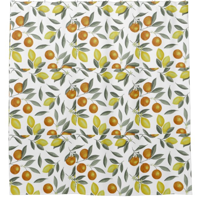 Cortina Para Box Laranja e limão (Frente)