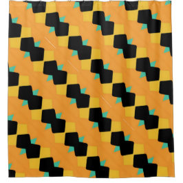 Cortina Para Box Laranja Preto Azul Ângulo