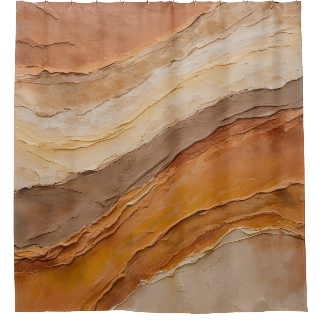 Cortina Para Box Laranja Queimado Ferrugem Terracota Marrom Abstrat (Frente)